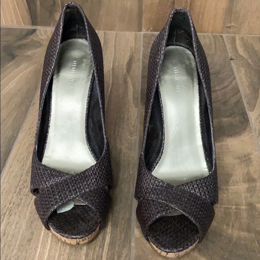 Nine West Brown Cork Heel